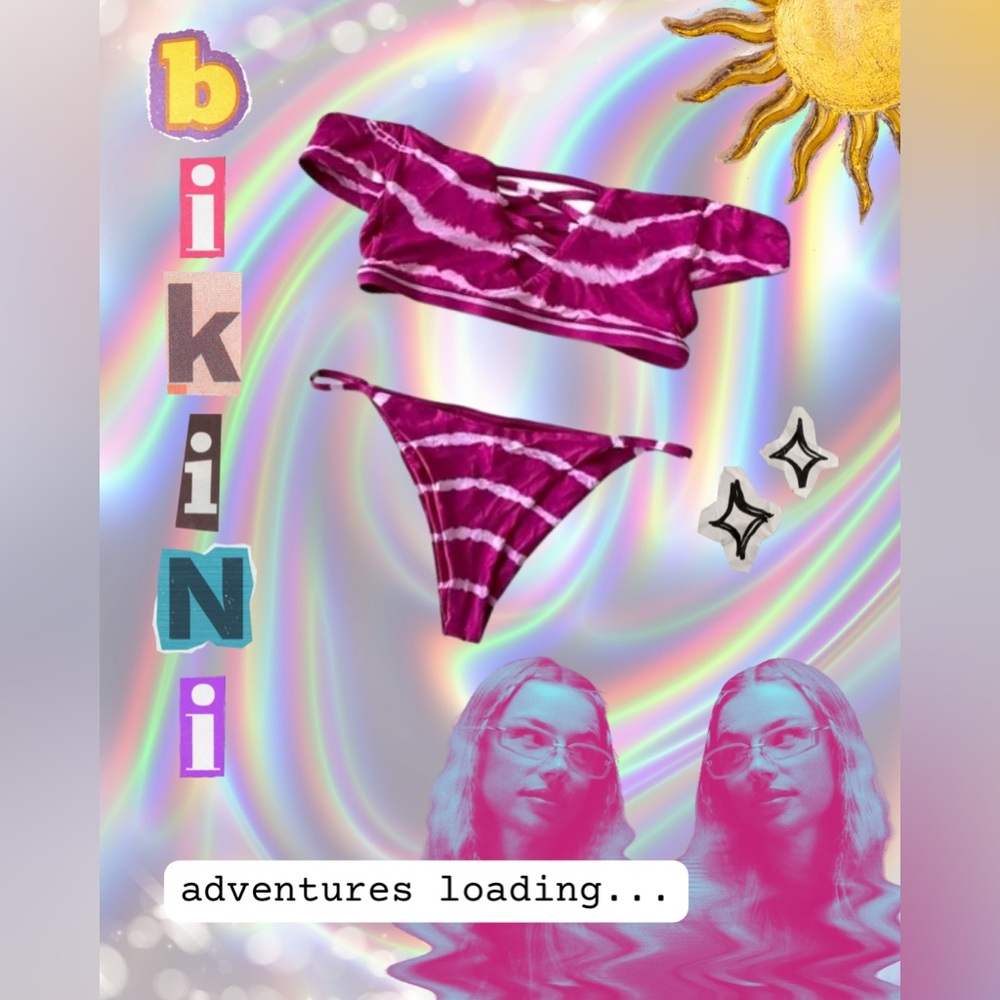 Frankie's Bikinis Pink Tie-Dye Bikini